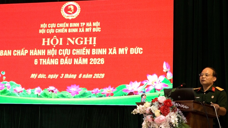 Hội CCB xã Mỹ Đức sơ kết công tác Hội 6 tháng đầu năm và tuyên truyền, phổ biến Luật Thủ đô năm 2026- Ảnh 1.
