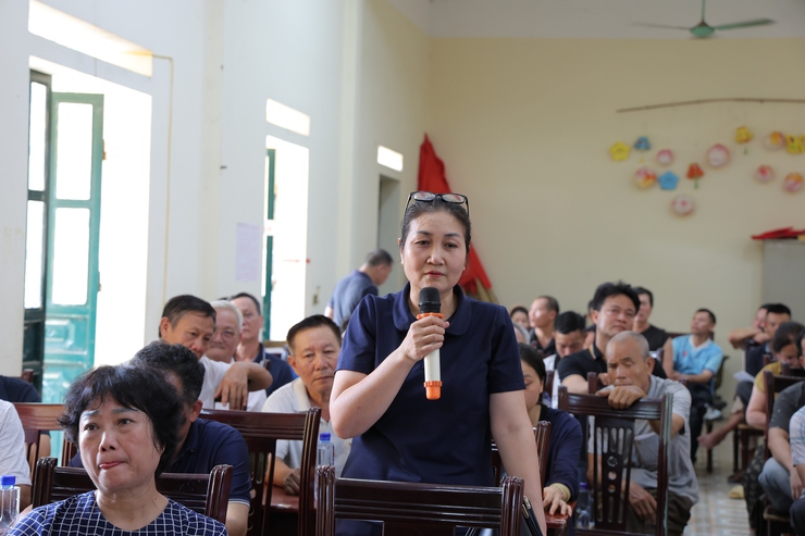 67 hộ gia đình trên địa bàn xã Đông Sơn cũ tham dự Hội nghị đối thoại về Dự thảo phương án hỗ trợ, bồi thường khi bị thu hồi đất thực hiện Dự án cải tạo, nâng cấp Quốc lộ 6 đoạn Ba La – Xuân Mai- Ảnh 5.