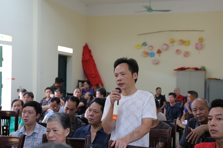 67 hộ gia đình trên địa bàn xã Đông Sơn cũ tham dự Hội nghị đối thoại về Dự thảo phương án hỗ trợ, bồi thường khi bị thu hồi đất thực hiện Dự án cải tạo, nâng cấp Quốc lộ 6 đoạn Ba La – Xuân Mai- Ảnh 7.