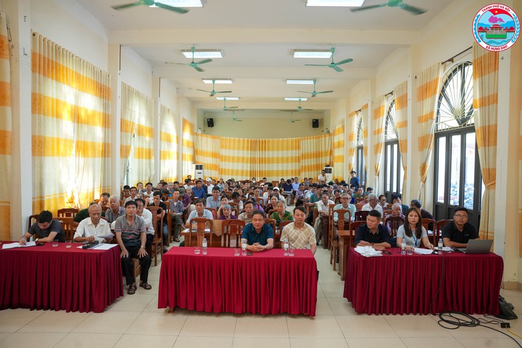HỘI NGHỊ PHỔ BIẾN CHÍNH SÁCH BỒI THƯỜNG, HỖ TRỢ, TÁI ĐỊNH CƯ PHỤC VỤ THỰC HIỆN DỰ ÁN KHU TÁI ĐỊNH CƯ XÃ HƯNG ĐẠO- Ảnh 1.