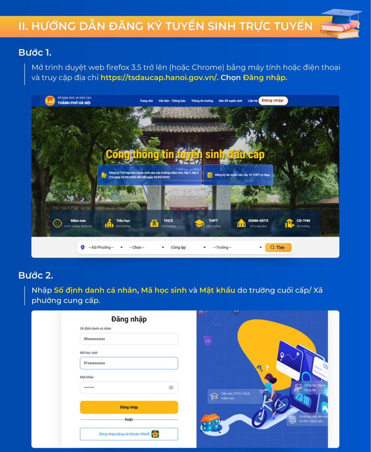 HƯỚNG DẪN TUYỂN SINH ĐẦU CẤP TRÊN ĐỊA BÀN THÀNH PHỐ HÀ NỘI NĂM HỌC 2026 - 2027- Ảnh 3.