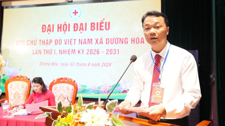 Tổ chức thành công Đại hội đại biểu Hội chữ thập đỏ xã Dương Hoà lần thứ I, nhiệm kỳ 2026-2031 - Ảnh 6.