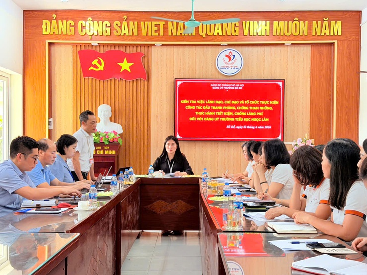 Đoàn kiểm tra Ban Thường vụ Đảng ủy phường Bồ Đề kiểm tra công tác phòng, chống tham nhũng, thực hành tiết kiệm, chống lãng phí đối với Đảng ủy trường Tiểu học Ngọc Lâm- Ảnh 3.