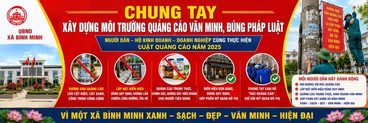 CHUNG TAY LOẠI BỎ "RÁC QUẢNG CÁO", XÂY DỰNG XÃ BÌNH MINH XANH - SẠCH - ĐẸP - VĂN MINH- Ảnh 2.
