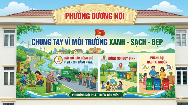Phường Dương Nội đẩy mạnh tuyên truyền, vận động và ký cam kết về việc đổ rác thải sinh hoạt đúng giờ, đúng nơi quy định- Ảnh 1.