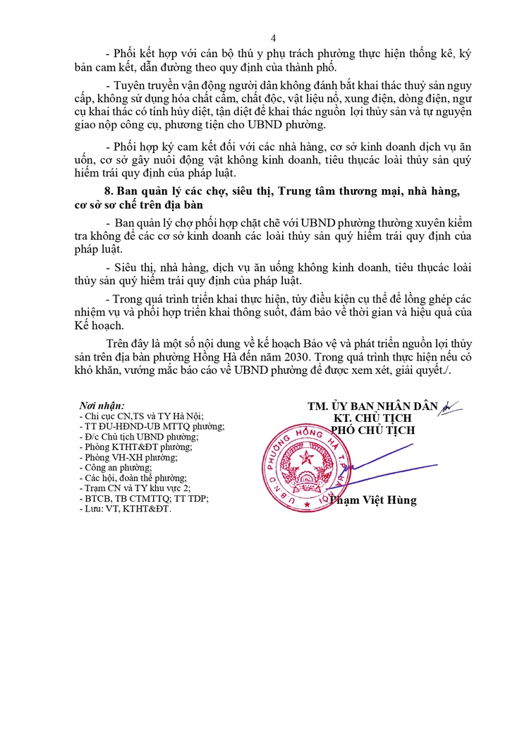 PHƯỜNG HỒNG HÀ TĂNG CƯỜNG BẢO VỆ VÀ PHÁT TRIỂN NGUỒN LỢI THỦY SẢN ĐẾN NĂM 2030- Ảnh 4.