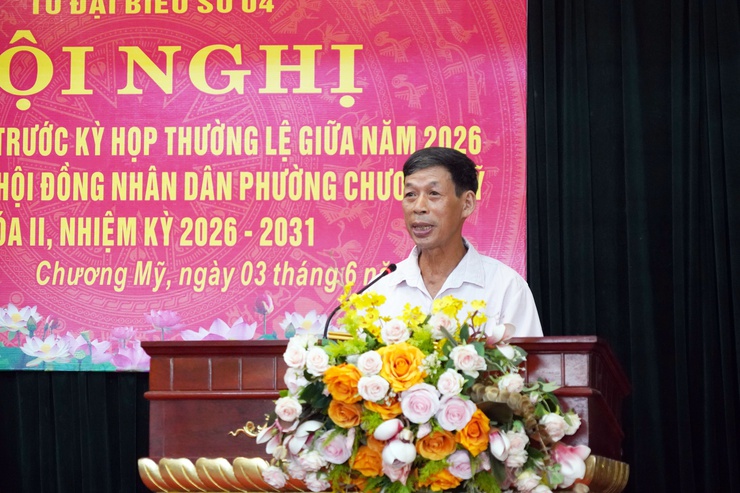 Tổ đại biểu số 4 HĐND phường Chương Mỹ tiếp xúc cử tri trước kỳ họp thường lệ giữa năm 2026- Ảnh 3.
