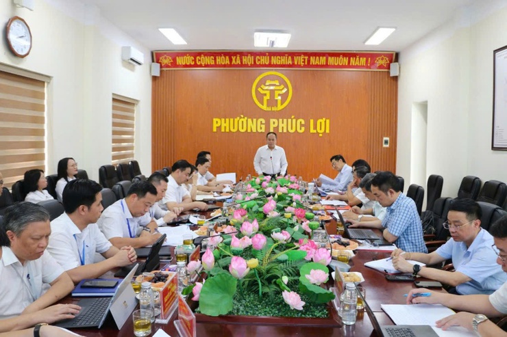 Đoàn Giám sát số 10 của Ban Thường vụ Thành ủy Hà Nội làm việc với phường Phúc Lợi- Ảnh 5.