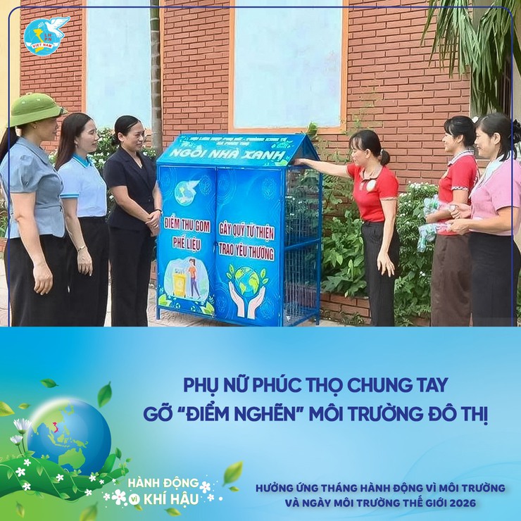 Phụ nữ Phúc Thọ chung tay gỡ “điểm nghẽn” môi trường đô thị- Ảnh 1.