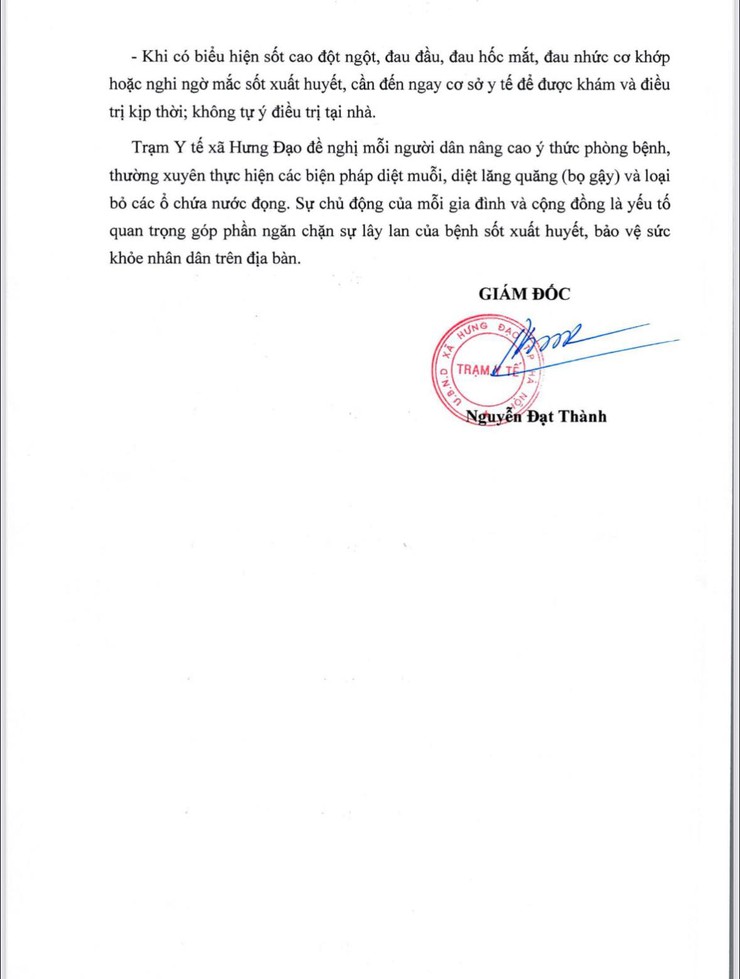 XÃ HƯNG ĐẠO GHI NHẬN CA SỐT XUẤT HUYẾT THỨ 3 TRONG NĂM 2026
- Ảnh 2.