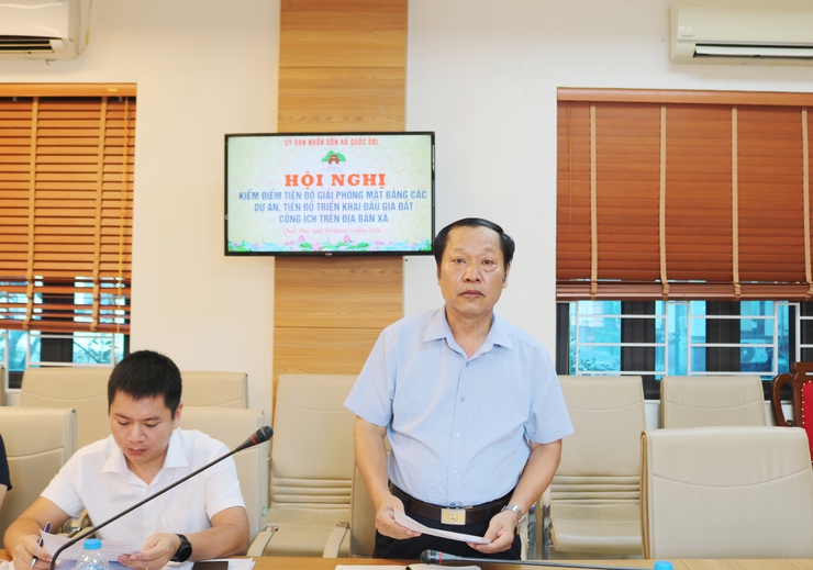 XÃ QUỐC OAI HỌP KIỂM ĐIỂM TIẾN ĐỘ GIẢI PHÓNG MẶT BẰNG CÁC DỰ ÁN TRỌNG ĐIỂM TRÊN ĐỊA BÀN- Ảnh 3.