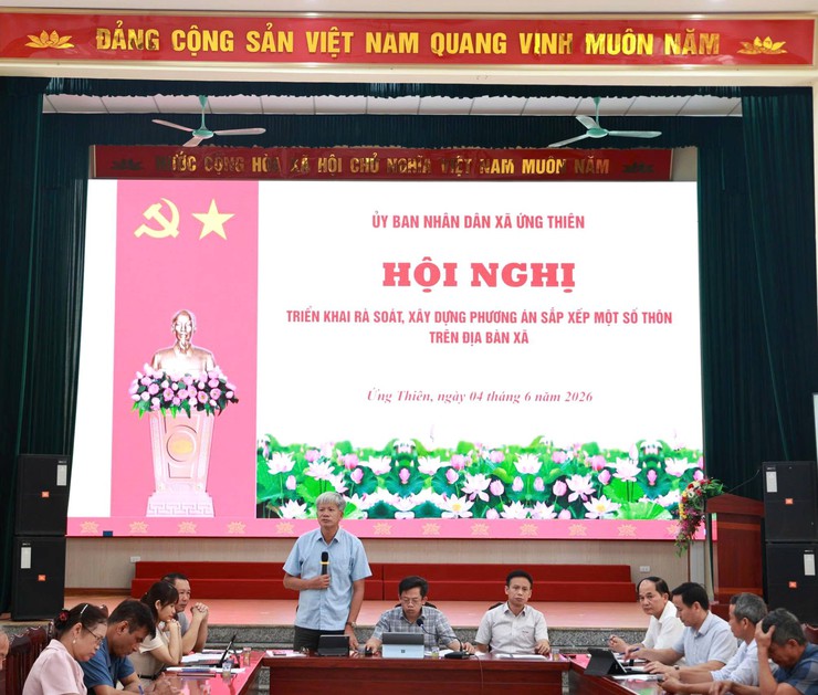 Xã Ứng Thiên triển khai phương án sắp xếp, tổ chức lại và đổi tên mới cho các thôn sáp nhập - Ảnh 2.