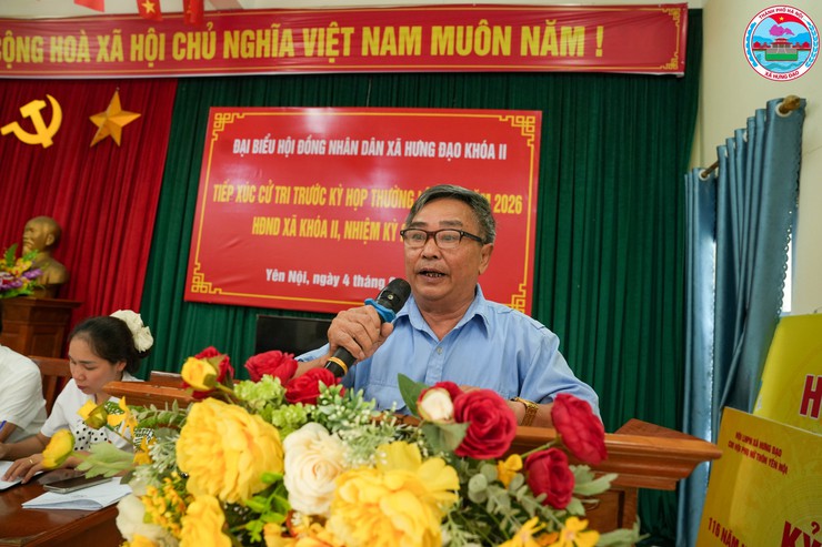 TỔ ĐẠI BIỂU HĐND XÃ HƯNG ĐẠO TIẾP XÚC CỬ TRI ĐƠN VỊ BẦU CỬ SỐ 03 TRƯỚC KỲ HỌP THỨ TƯ HĐND XÃ KHÓA II, NHIỆM KỲ 2026 - 2031- Ảnh 3.