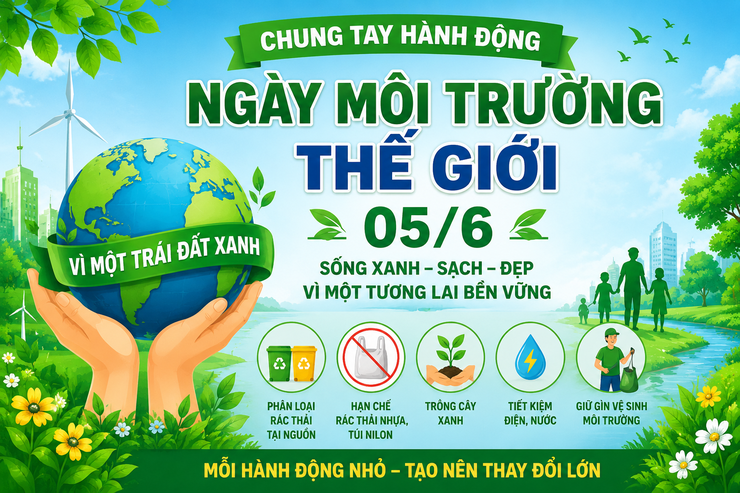 Chào mừng ngày môi trường thế giới 05/6: Chung tay hành động vì một tương lai xanh- Ảnh 1.