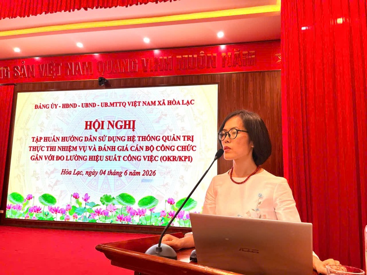 Hòa Lạc tập huấn, hướng dẫn đánh giá cán bộ gắn với đo lường hiệu suất công việc theo phương pháp OKR/KPI trên nền tảng HanoiWork- Ảnh 4.