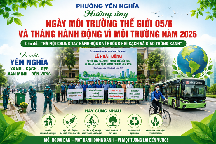 Yên Nghĩa đẩy mạnh các hoạt động hưởng ứng Ngày Môi trường thế giới năm 2026- Ảnh 2.