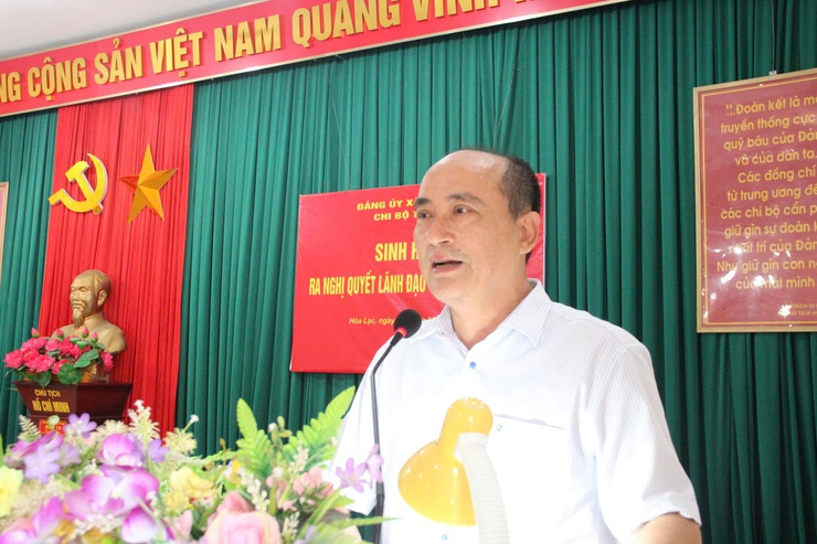 Đồng chí Chủ tịch UBND xã Hòa Lạc dự sinh hoạt thường kỳ tại Chi bộ thôn 6- Ảnh 2.