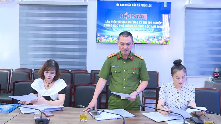 HỘI NGHỊ LÀM VIỆC VỚI BAN CHỈ ĐẠO KỲ THI TỐT NGHIỆP THPT NĂM 2026 TRÊN ĐỊA BÀN XÃ PHÚC LỘC- Ảnh 4.