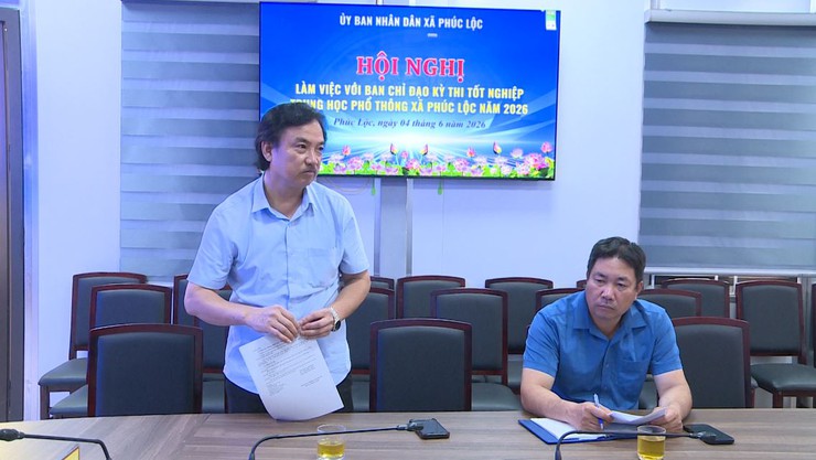HỘI NGHỊ LÀM VIỆC VỚI BAN CHỈ ĐẠO KỲ THI TỐT NGHIỆP THPT NĂM 2026 TRÊN ĐỊA BÀN XÃ PHÚC LỘC- Ảnh 3.