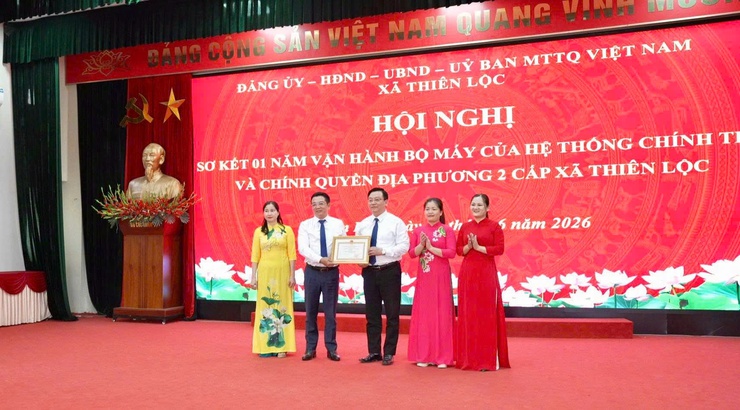 Xã Thiên Lộc sơ kết 01 năm vận hành bộ máy của Hệ thống chính trị và chính quyền địa phương 2 cấp.- Ảnh 11.