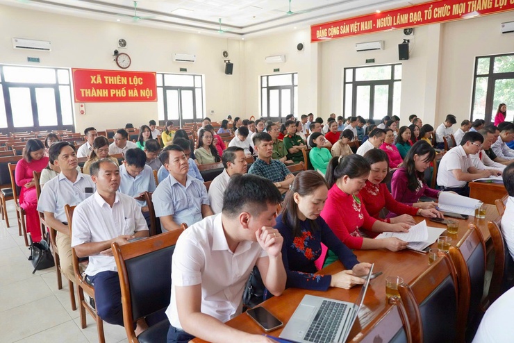 Xã Thiên Lộc sơ kết 01 năm vận hành bộ máy của Hệ thống chính trị và chính quyền địa phương 2 cấp.- Ảnh 6.
