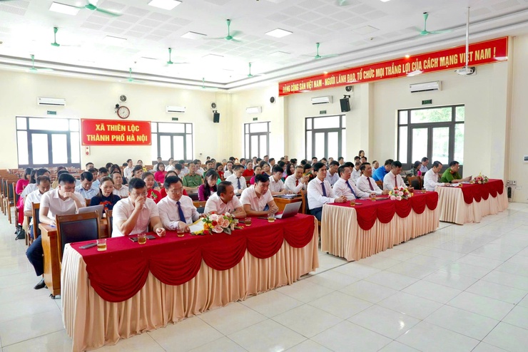 Xã Thiên Lộc sơ kết 01 năm vận hành bộ máy của Hệ thống chính trị và chính quyền địa phương 2 cấp.- Ảnh 2.