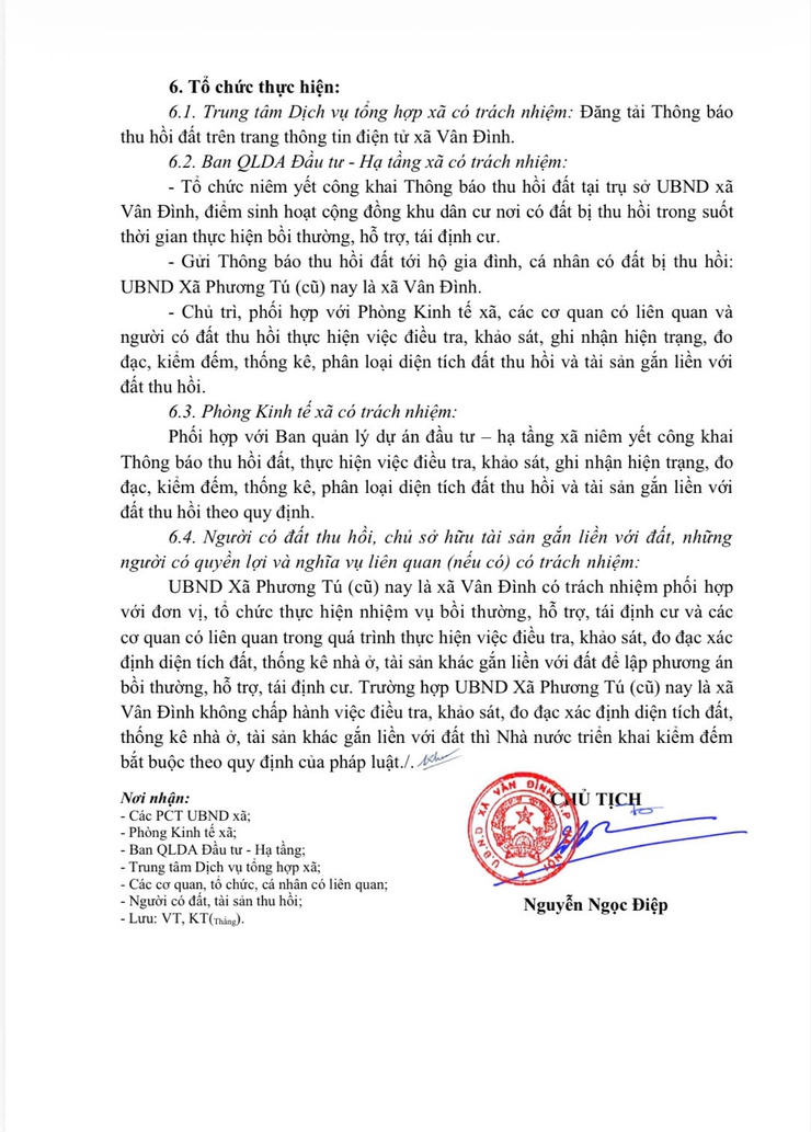 Thông báo thu hòi đất để thực hiện dự án: Cải tạo, nâng cấp, kiên cố hệ thống kênh I2-VĐ7, kênh I2-10-10 kết hợp làm đường giao thông huyện Ứng Hòa, thành phố Hà Nội.- Ảnh 3.