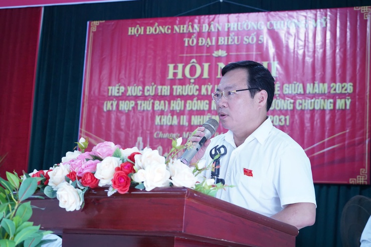 Tổ đại biểu số 5 HĐND phường Chương Mỹ tiếp xúc cử tri trước kỳ họp thường lệ giữa năm 2026- Ảnh 7.