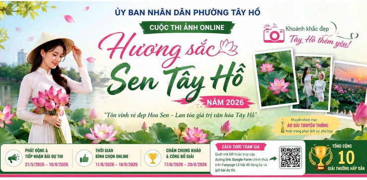 Phường Tây Hồ phát động cuộc thi ảnh Online "Hương sắc Sen Tây Hồ" năm 2026- Ảnh 1.