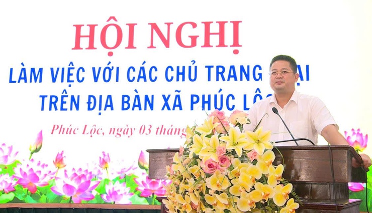 UBND xã tổ chức Hội nghị làm việc với các chủ trang trại trên địa bàn- Ảnh 1.