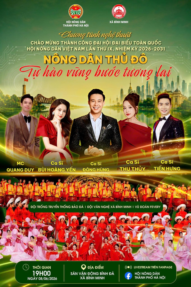 Thông báo chương trình nghệ thuật đặc sắc "Nông dân Thủ đô - Tự hào vững bước tương lai" tại xã Bình Minh- Ảnh 1.