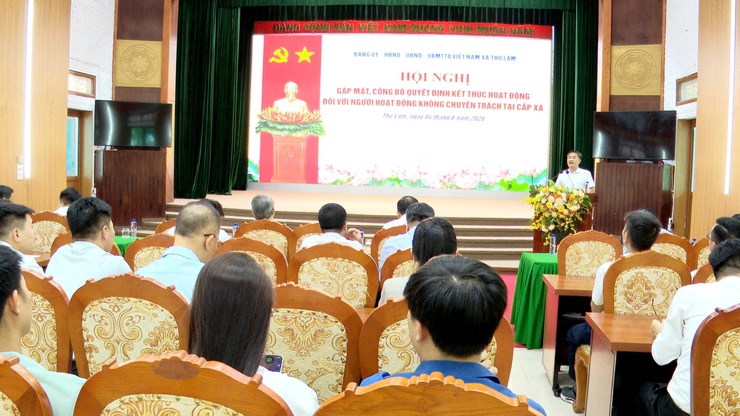 XÃ THƯ LÂM TỔ CHỨC HỘI NGHỊ CÔNG BỐ QUYẾT ĐỊNH KẾT THÚC HOẠT ĐỘNG ĐỐI VỚI NGƯỜI HOẠT ĐỘNG KHÔNG CHUYÊN TRÁCH CẤP XÃ - Ảnh 2.