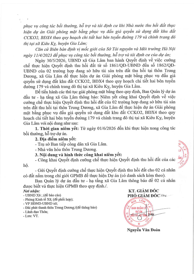 Thông báo niêm yết công khai Quyết định về việc cưỡng chế thực hiện Quyết định thu hồi đất  - Ảnh 2.