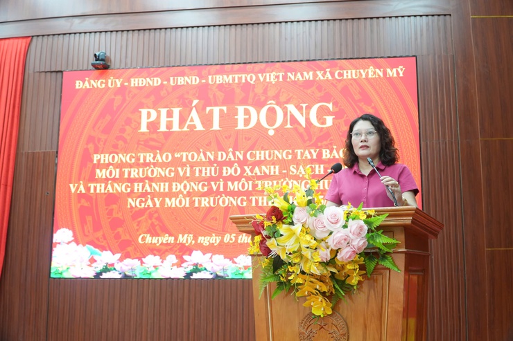 Chuyên Mỹ tổ chức Lễ phát động phong trào “Toàn dân chung tay bảo vệ môi trường, vì Thủ đô xanh - sạch - đẹp”- Ảnh 3.