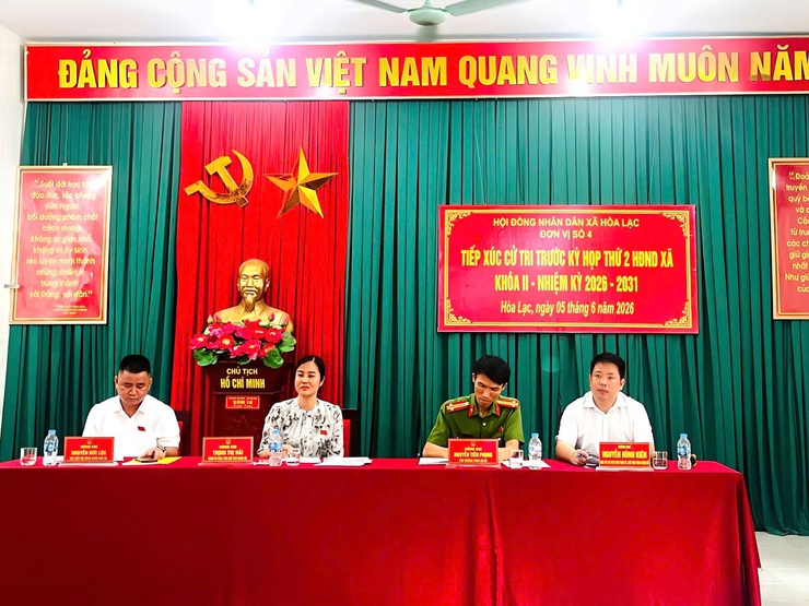 Tổ đại biểu số 02, số 04 HĐND xã Hòa Lạc tiếp xúc cử tri trước kỳ họp thứ Hai, HĐND xã khóa II, nhiệm kỳ 2026 - 2031- Ảnh 2.