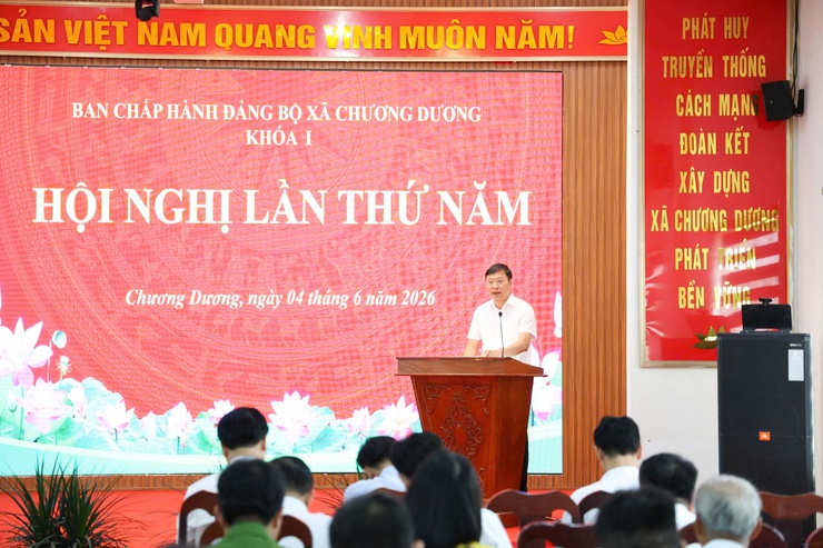 Hội nghị lần thứ 5 Ban chấp hành Đảng bộ xã Chương Dương triển khai công tác sắp xếp thôn, khu dân cư- Ảnh 1.