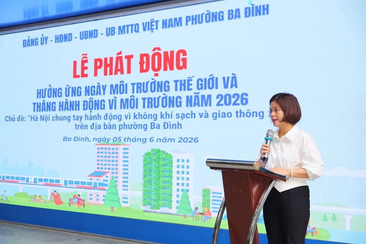 Phường Ba Đình tổ chức Lễ ra quân hưởng ứng Ngày Môi trường thế giới và Tháng hành động vì môi trường năm 2026- Ảnh 2.