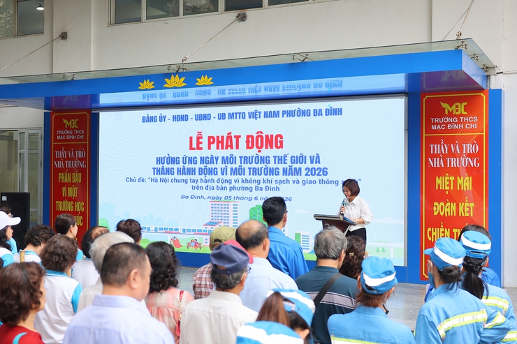 Phường Ba Đình tổ chức Lễ ra quân hưởng ứng Ngày Môi trường thế giới và Tháng hành động vì môi trường năm 2026- Ảnh 9.