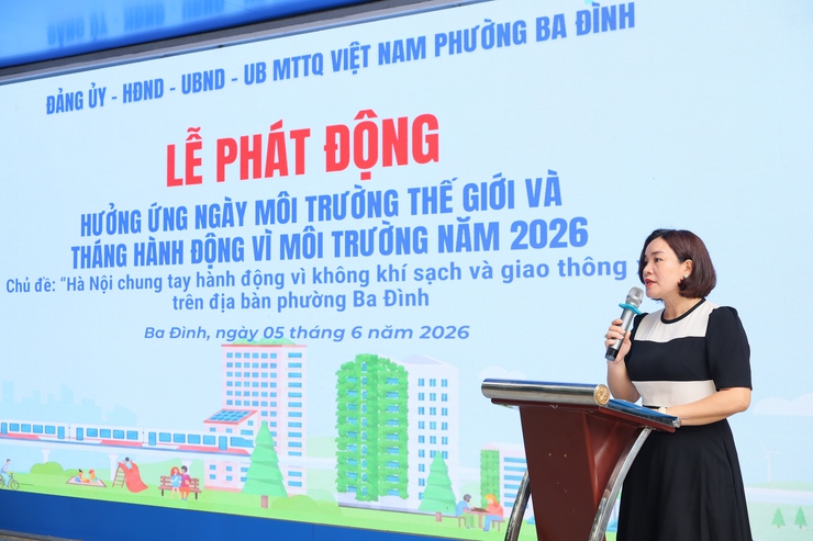 Phường Ba Đình tổ chức Lễ ra quân hưởng ứng Ngày Môi trường thế giới và Tháng hành động vì môi trường năm 2026- Ảnh 5.