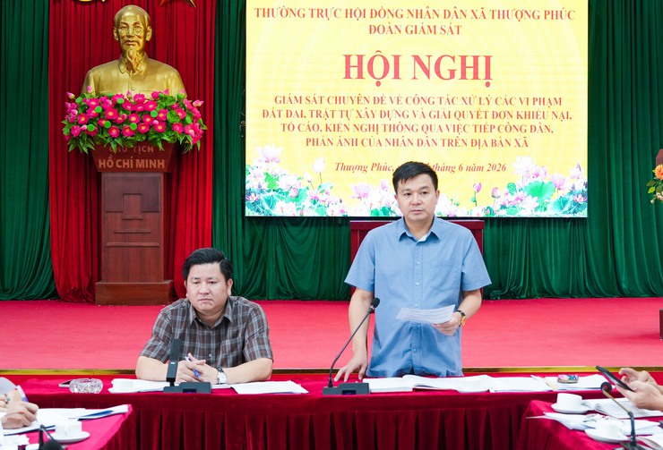 Thường trực HĐND xã Thượng Phúc giám sát chuyên đề về công tác xử lý vi phạm đất đai, trật tự xây dựng và giải quyết đơn thư- Ảnh 7.
