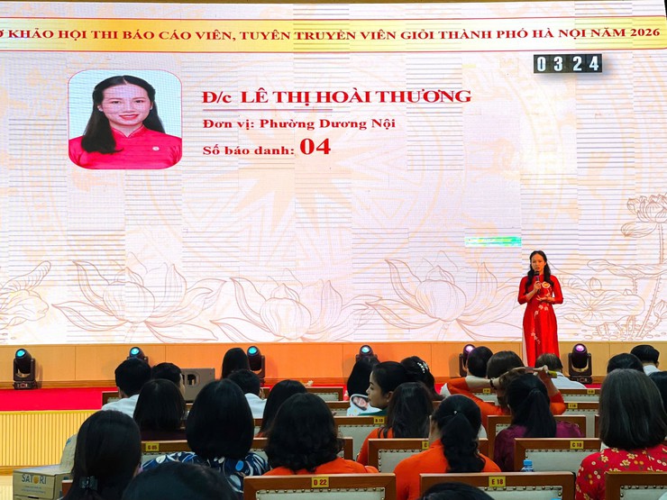 Phường Dương Nội đạt giải khuyến khích tại Hội thi báo cáo viên, tuyên truyền viên giỏi năm 2026 Cụm thi số 4- Ảnh 1.