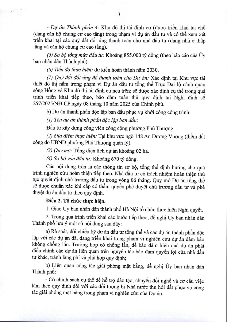 HÀ NỘI THÔNG QUA CHỦ TRƯƠNG ĐẦU TƯ DỰ ÁN TRỤC ĐẠI LỘ CẢNH QUAN SÔNG HỒNG- Ảnh 3.