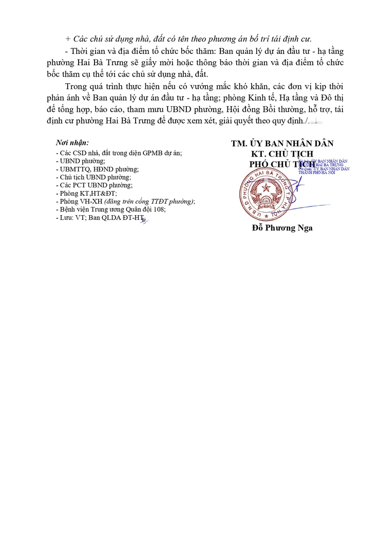 Phương án bốc thăm đất ở tái định cư đối với các hộ gia đình, cá nhân bị thu hồi đất phục vụ công tác BT, HT, TĐC dự án mở rộng Nhà tang lễ Quốc gia tại số 5 phố Trần Thánh Tông.- Ảnh 3.