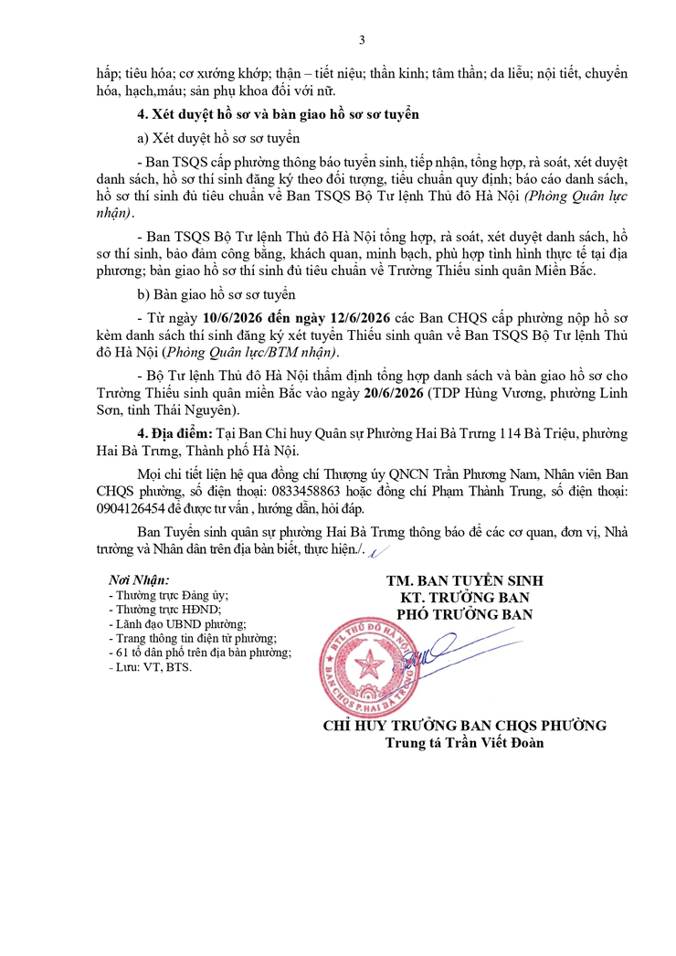 Thông báo về việc tuyển sinh vào Trường Thiếu sinh quân miền Bắc năm học 2026 - 2027.- Ảnh 3.