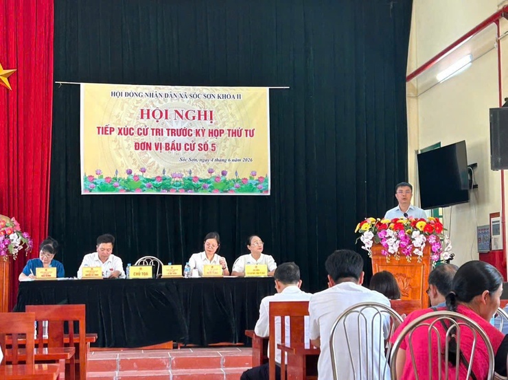 TỔ ĐẠI BIỂU HĐND XÃ SÓC SƠN TIẾP XÚC CỬ TRI TẠI ĐƠN VỊ BẦU CỬ SỐ 5- Ảnh 1.