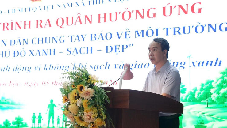 Xã Thiên Lộc ra quân hưởng ứng phong trào "Toàn dân chung tay bảo vệ môi trường, vì Thủ đô Xanh – Sạch – Đẹp" với chủ đề Hà Nội chung tay hành động vì không khí sạch và giao thông xanh.- Ảnh 4.