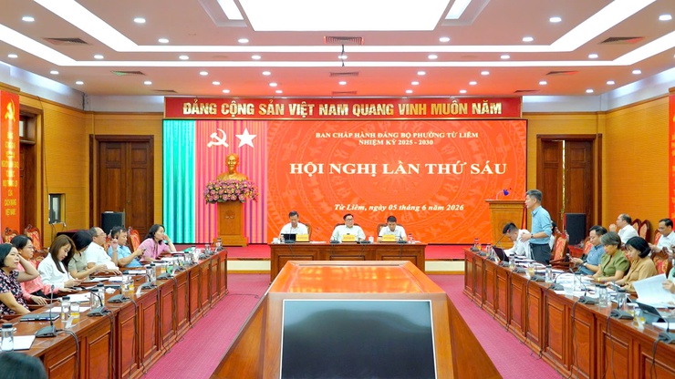 Hội nghị lần thứ sáu Ban Chấp hành Đảng bộ phường Từ Liêm khóa I thông qua nhiều nhiệm vụ trọng tâm giai đoạn 2026 - 2030- Ảnh 1.