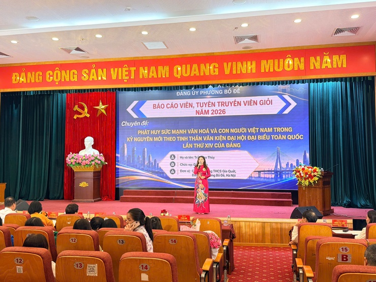 ĐẠI DIỆN ĐẢNG BỘ PHƯỜNG BỒ ĐỀ XUẤT SẮC GIÀNH GIẢI NHÌ TẠI HỘI THI BÁO CÁO VIÊN, TUYÊN TRUYỀN VIÊN GIỎI CỤM 5 THÀNH PHỐ HÀ NỘI NĂM 2026- Ảnh 2.