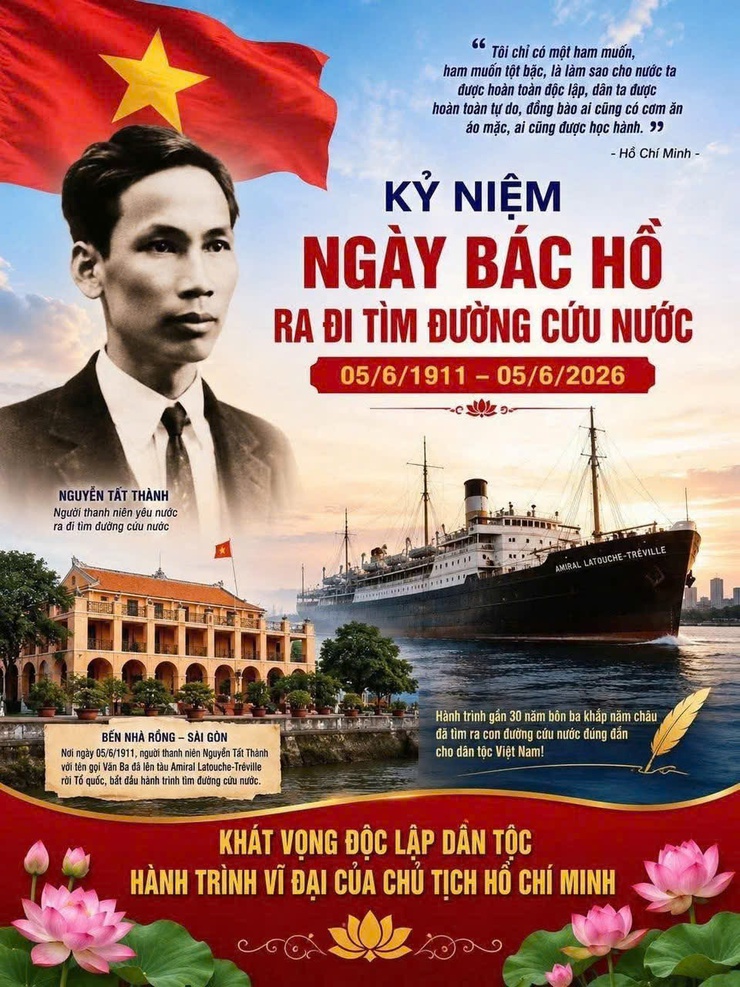KỶ NIỆM 115 NĂM NGÀY BÁC HỒ RA ĐI TÌM ĐƯỜNG CỨU NƯỚC - NGƯỜI LÀ NIỀM TIN TẤT THẮNG- Ảnh 1.