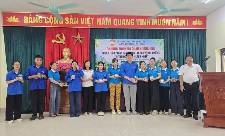 UB MTTQ Việt Nam xã Thư Lâm tổ chức Lễ ra quân phát động Phong trào Toàn dân chung tay bảo vệ môi trường, vì Thủ đô xanh sạch đẹp với chủ đề “ Chung tay hành động vì không khí sạch và giao thông xanh”- Ảnh 17.